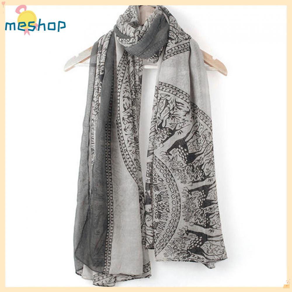 Khăn Choàng Cổ Vải Cotton Mềm In Họa Tiết Thời Trang Mùa Xuân Cho Nữ