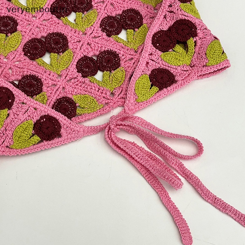 Mũ Trùm Đầu Đan Móc Thủ Công Hình Tam Giác Rỗng Kiểu Hàn Quốc Dễ Thương Ngọt Ngào n