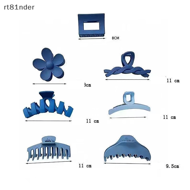 Set 8 Kẹp Tóc Càng Cua Màu Trơn Thời Trang Cho Nữ