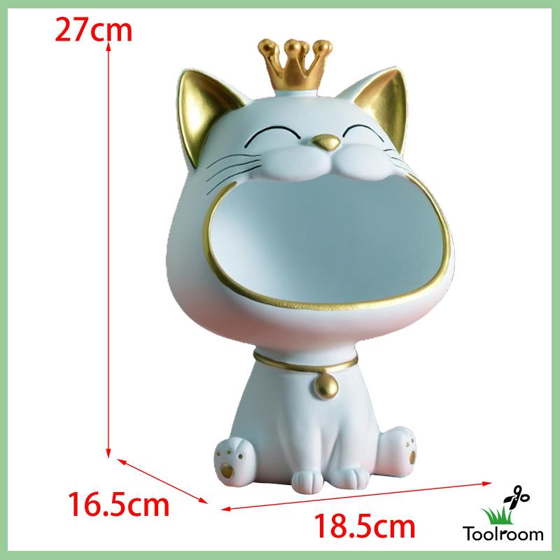 Mô Hình Mèo May Mắn Bằng Nhựa Resin Đựng Chìa Khóa / Đồ Trang Sức Để Bàn / Phục Vụ / Trang Trí Hành Lang / Phòng Khách