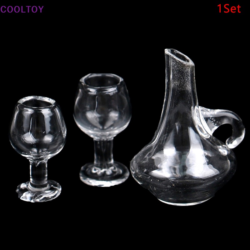 1 Bộ Ly Thủy Tinh Trong Suốt 1: 12 Trang Trí Nhà Búp Bê