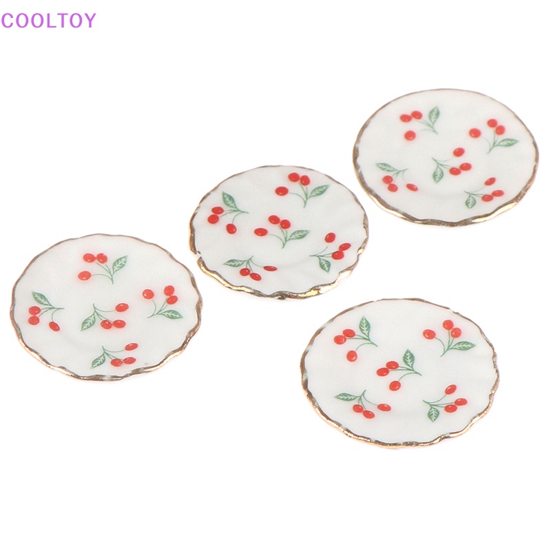 Set 4 Đĩa Trang Trí Nhà Búp Bê Tỉ Lệ 1: 12