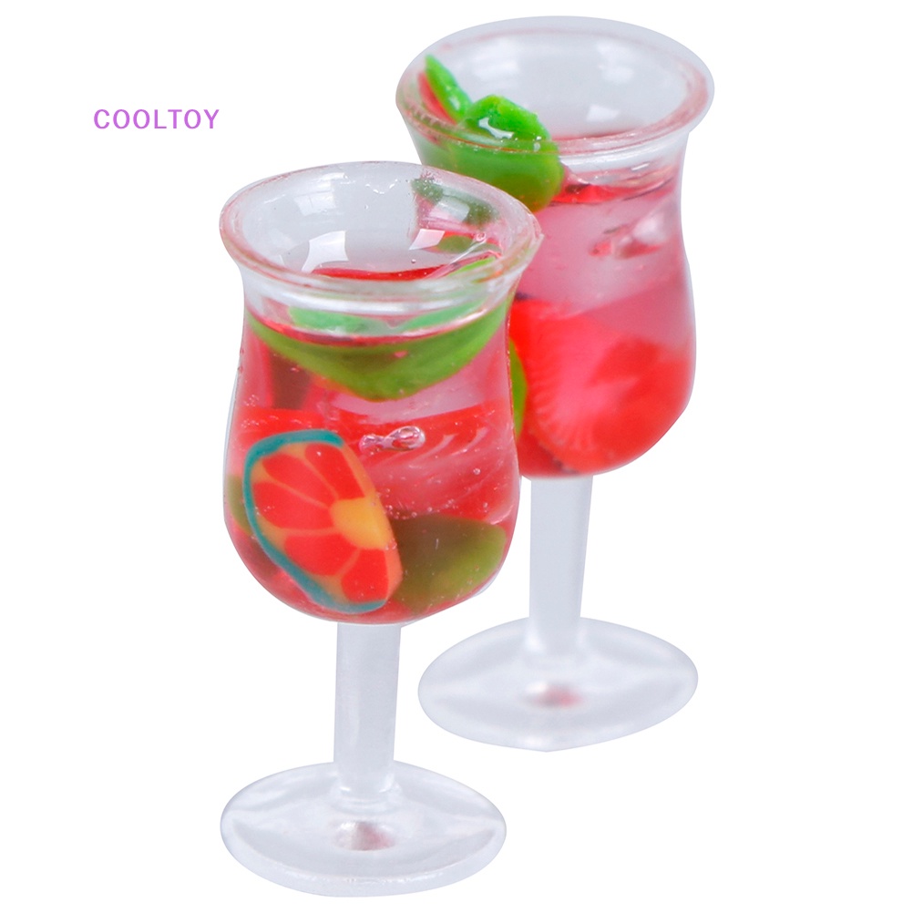 Set 2 Ly Rượu Mini Tỉ Lệ 1: 12 Dùng Để Trang Trí Nhà Búp Bê