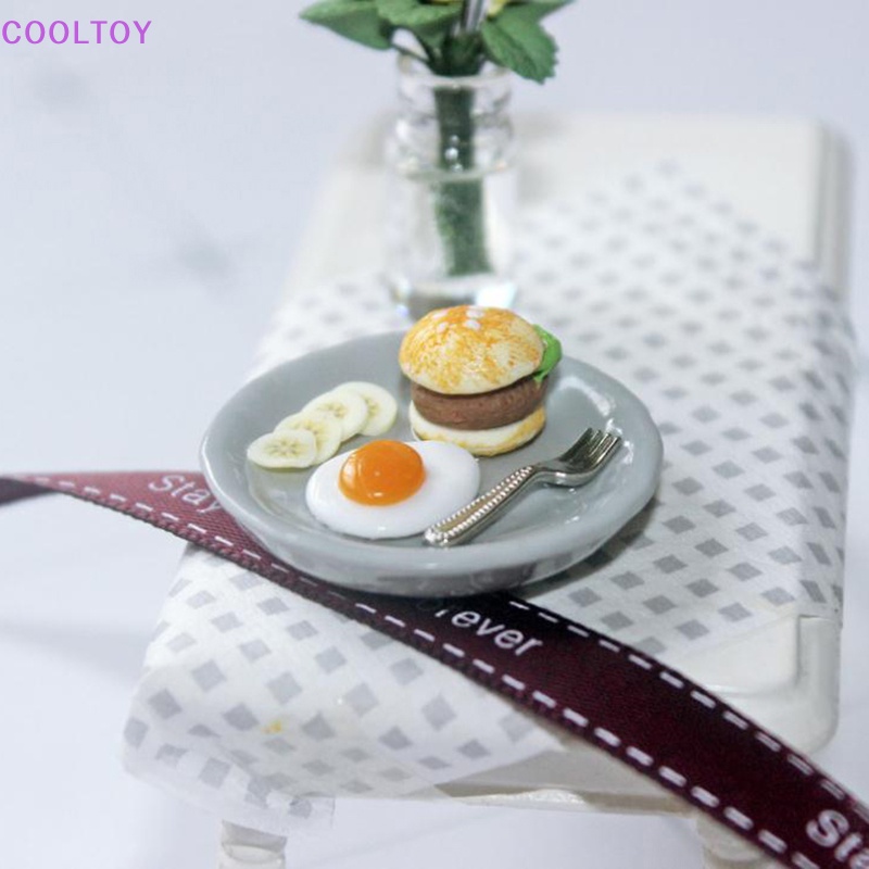 Set Mô Hình Bữa Sáng + Khay Đựng Thức Ăn Sáng + Khay Đựng Dành Cho Nhà Búp Bê Tỷ Lệ 1: