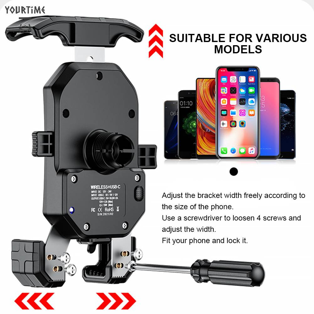 Đế Sạc Điện Thoại Không Dây 15W Cho Xe Đạp