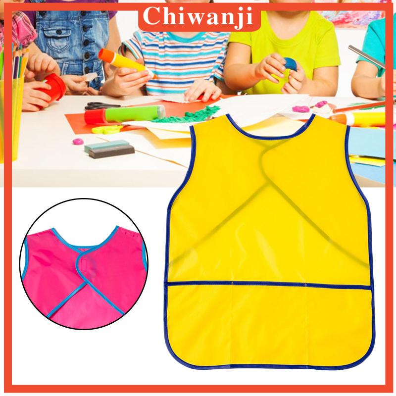 [Chiwanji] Tạp Dề Vẽ Tranh Không Tay Có Túi Cho Họa Sĩ