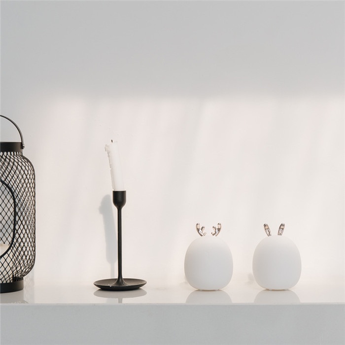 Đèn Ngủ LED Hình Thỏ / Hươu / Nai Bằng Silicon Mềm Có Thể Sạc Lại Bằng Cổng USB Dành Cho Phòng Ngủ Trẻ Em