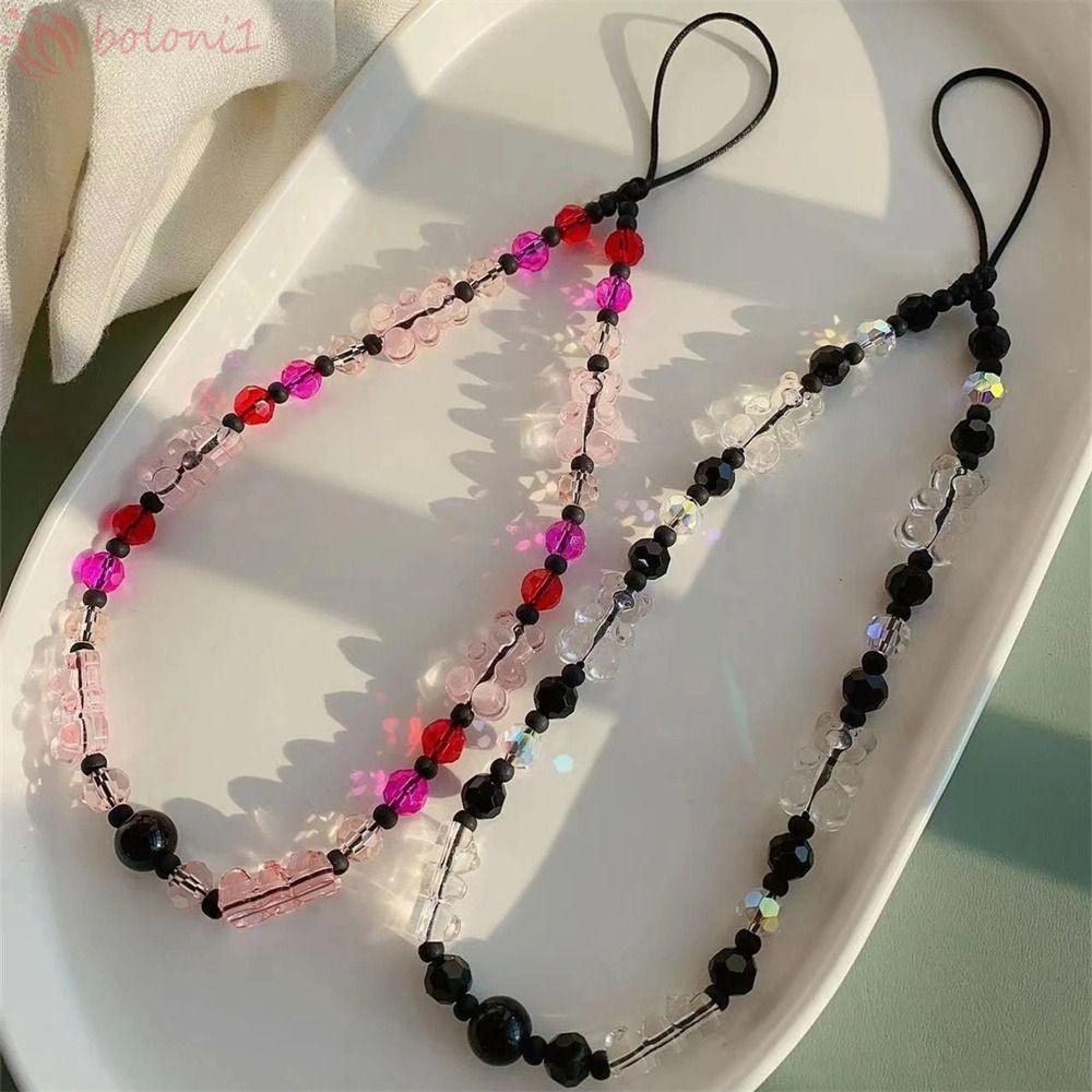 [COD] Dây Đeo Điện Thoại Chuỗi Hạt Nhựa Resin Hình Gấu Dễ Thương