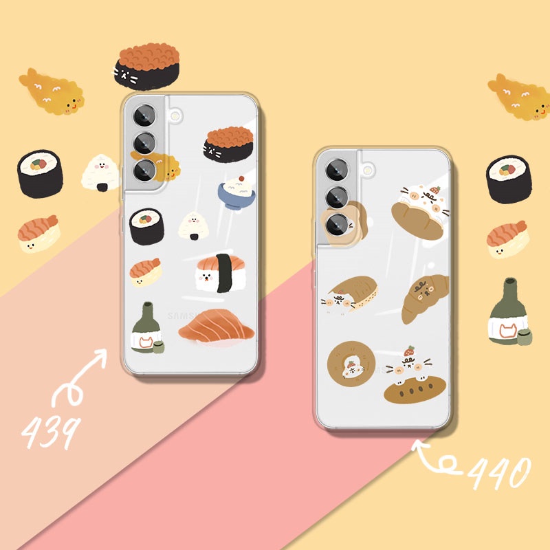 Ốp Điện Thoại Mềm Trong Suốt Hình Sushi Nhật Bản Cho Samsung S8 S10 S9 S20 S21 S23 Plus S21 FE S22 Ultra Note 9 10 Plus 20 Ultra 5G