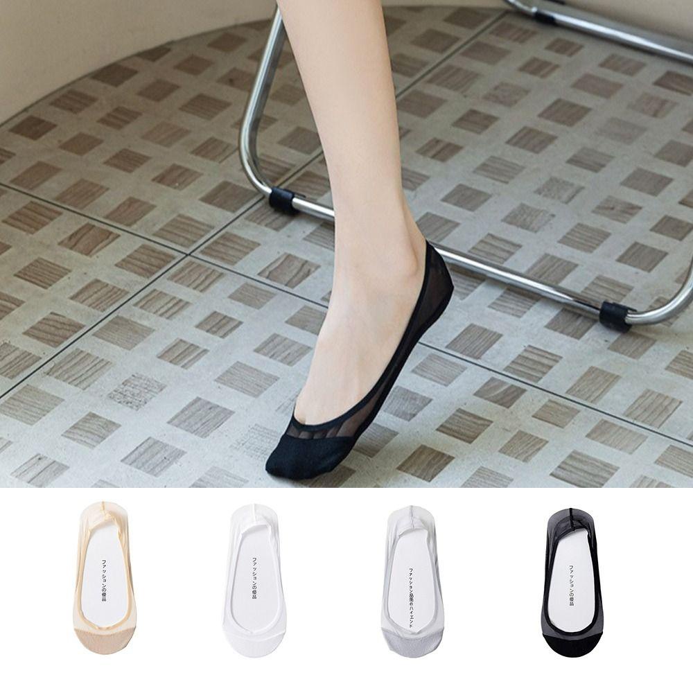 Vớ Lưới Cotton Mềm Mại Thoáng Khí Chống Trượt Phong Cách Hàn Quốc Cho Nữ