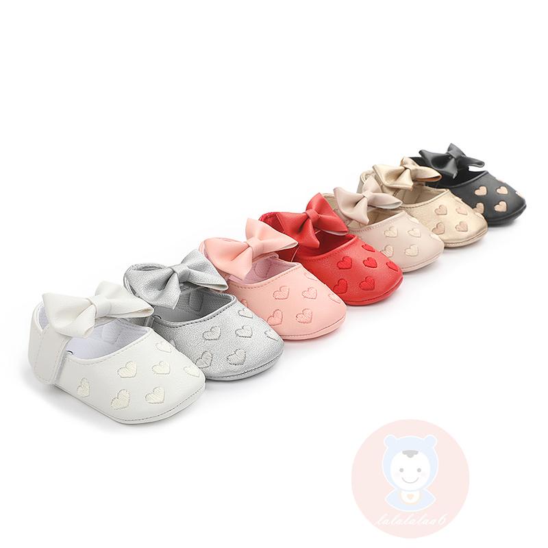 Giày Búp Bê Da PU Đế Mềm Đính Nơ Xinh Xắn Cho Bé Gái LAA6-Baby