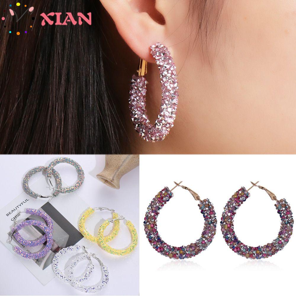 Khuyên Tai Tròn Lấp Lánh Thời Trang|Mặt Dây Chuyền Kiểu Dáng Xinh Xắn Hợp Thời Trang