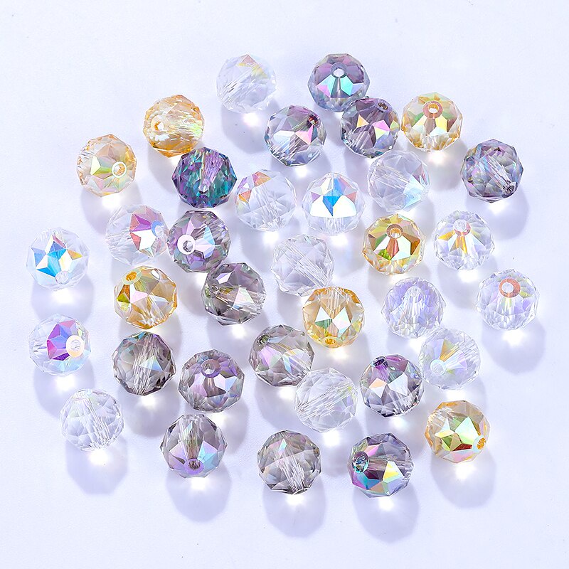 Set 50 Hạt Thủy Tinh Tròn 8mm / 10mm Làm Trang Sức Thủ Công DIY