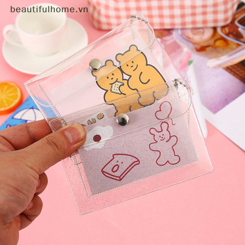 1 Ví Nhỏ Đựng Thẻ / Tiền Xu / ID Bằng PVC Trong Suốt Dễ Thương Cho Bạn Gái