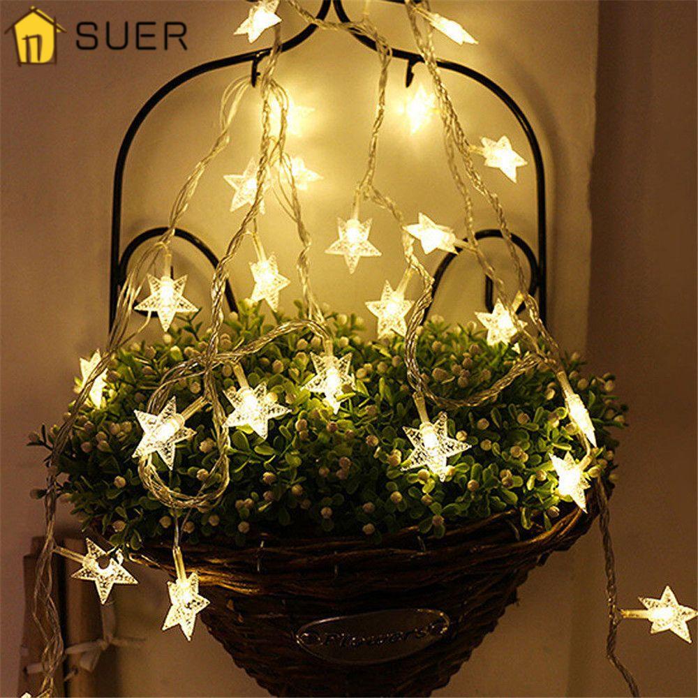 Dây Đèn LED Hình Ngôi Sao Trang Trí Giáng Sinh Chạy Bằng Pin