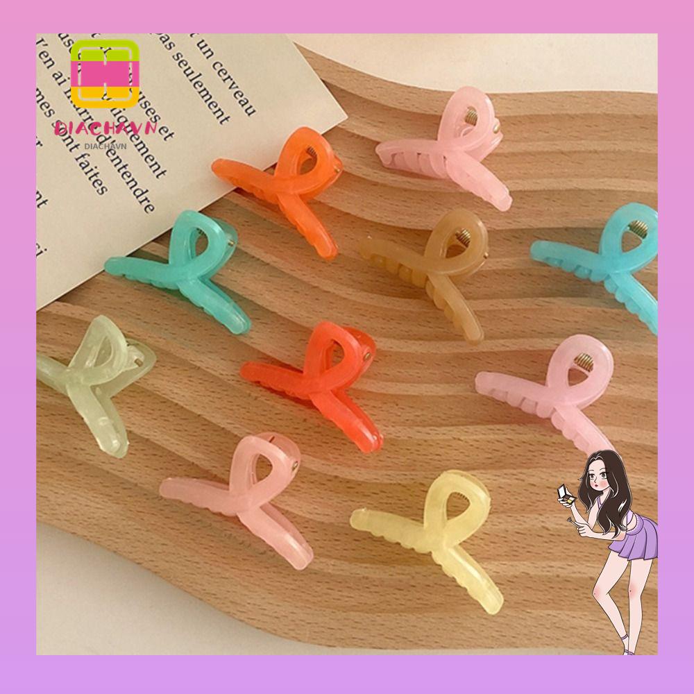 Set 10 Kẹp Tóc Đuôi Ngựa Bằng Nhựa Thanh Lịch Cho Nữ
