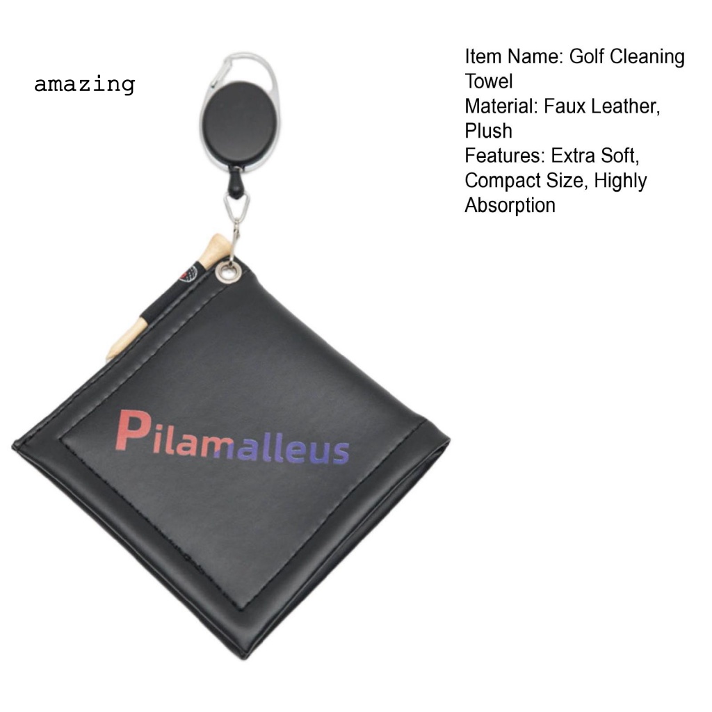 1 Bộ Khăn Lau Gậy Đánh Golf Mềm Mại Thấm Hút Tốt Kèm Móc Tiện Dụng