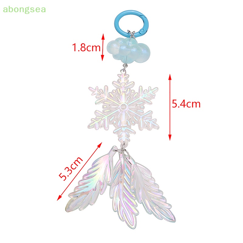 Abongsea Móc Khóa Hình Bông Tuyết Bằng Acrylic Mạ Màu Sáng Tạo