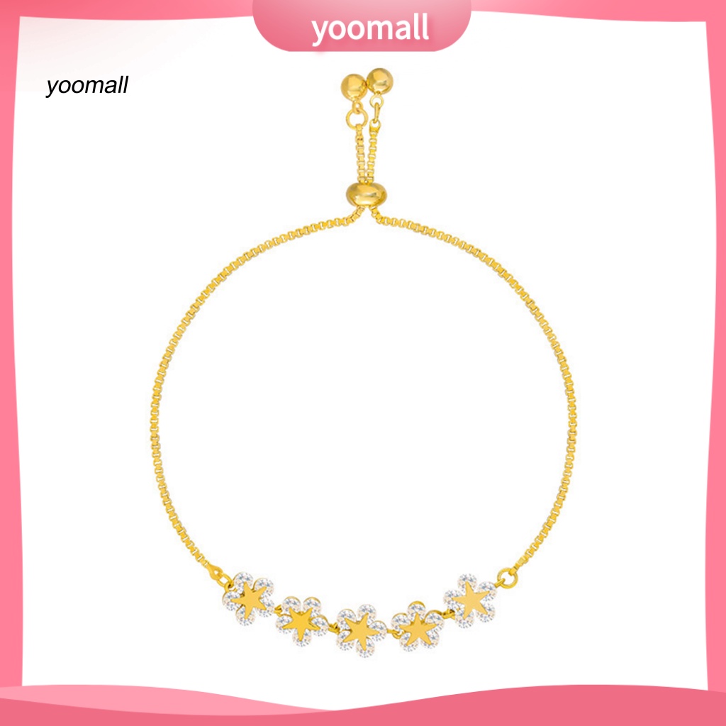 Vòng Đeo Tay Bằng Hợp Kim Thiết Kế Hoa Thời Trang Có Thể Điều Chỉnh Cho Cuộc Sống Hàng