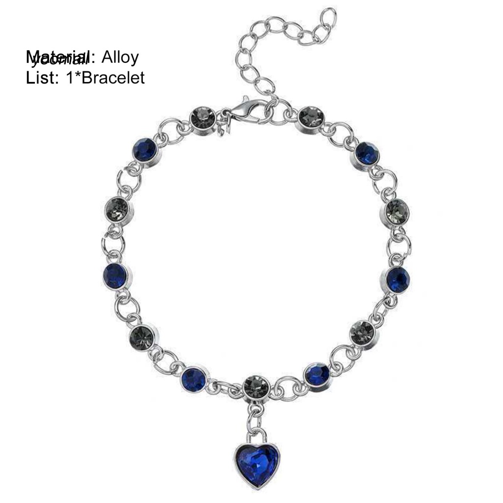 Vòng Tay Chuỗi Xích Đính Đá Zircon Hình Trái Tim Cho Ngày Valentine