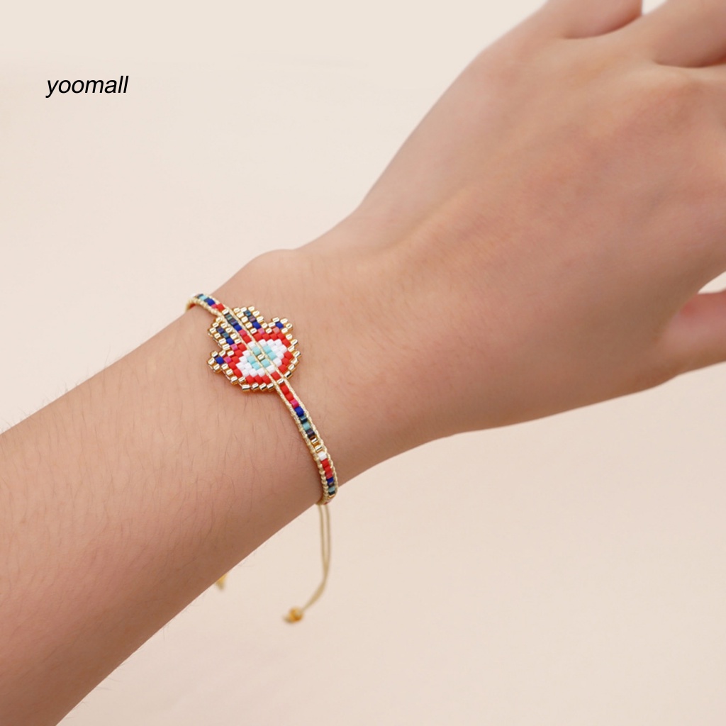 Yo / Vòng Đeo Tay Xỏ Hạt Hình Học Thủ Công Có Thể Điều Chỉnh Trang Trí Tinh Tế Phong Cách Bohemian Dành Cho Nữ