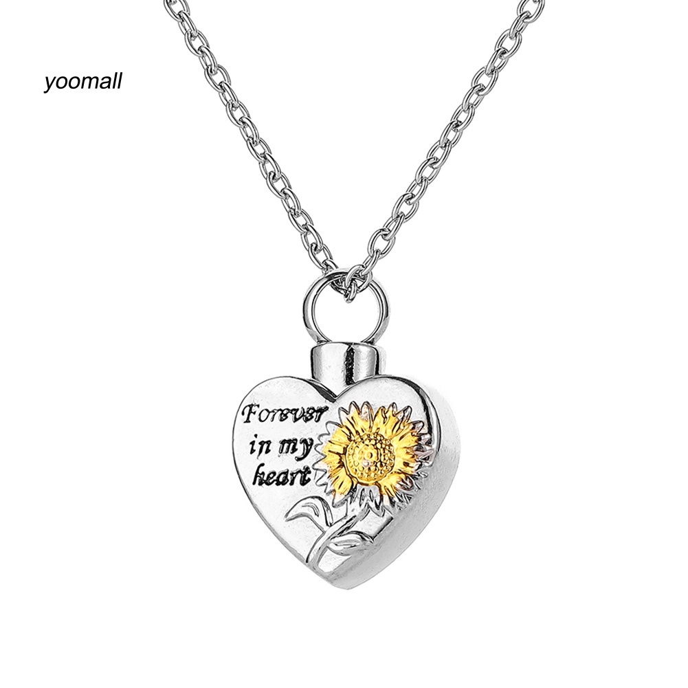 Vòng cổ Mặt Trái Tim Khắc Chữ Forever in My Heart Thời Trang Cho Nam Và Nữ