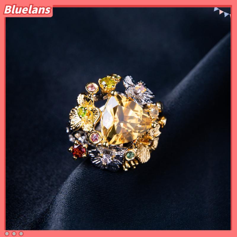 [BLS] Nhẫn Dạng Hở Đính Đá Tự Nhiên Màu Nước Tiểu Ý Sáng Và Cao Cấp