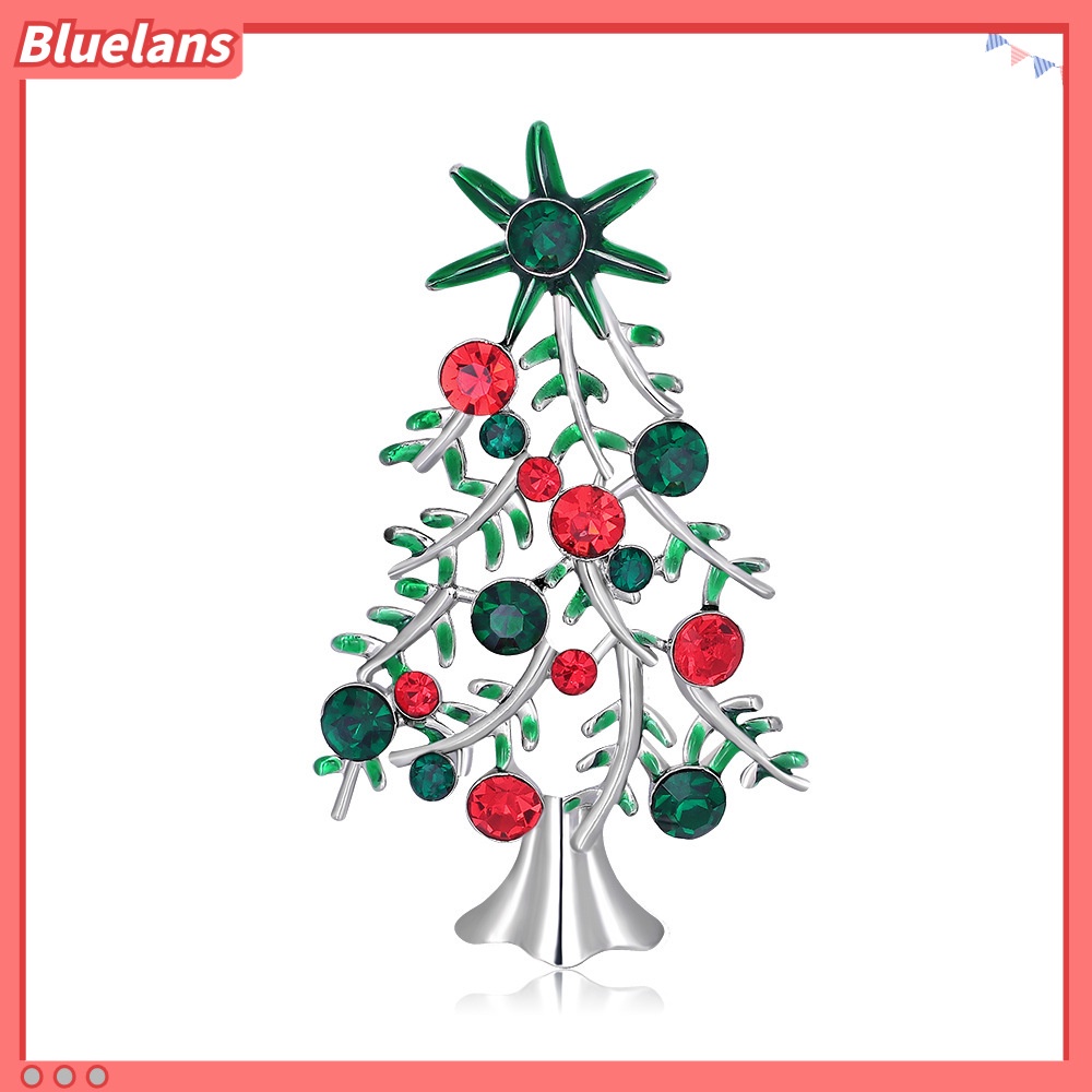 Ghim Cài Áo Hình Cây Thông Giáng Sinh Đính Kim Cương Giả Toàn Diện