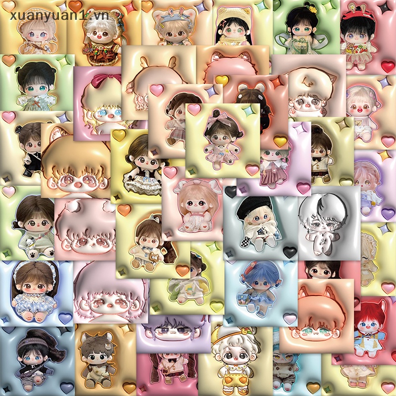 Set 62 Miếng Dán Hoạt Hình Bằng Cotton Trang Trí Ván Trượt / Laptop / Xe Hơi