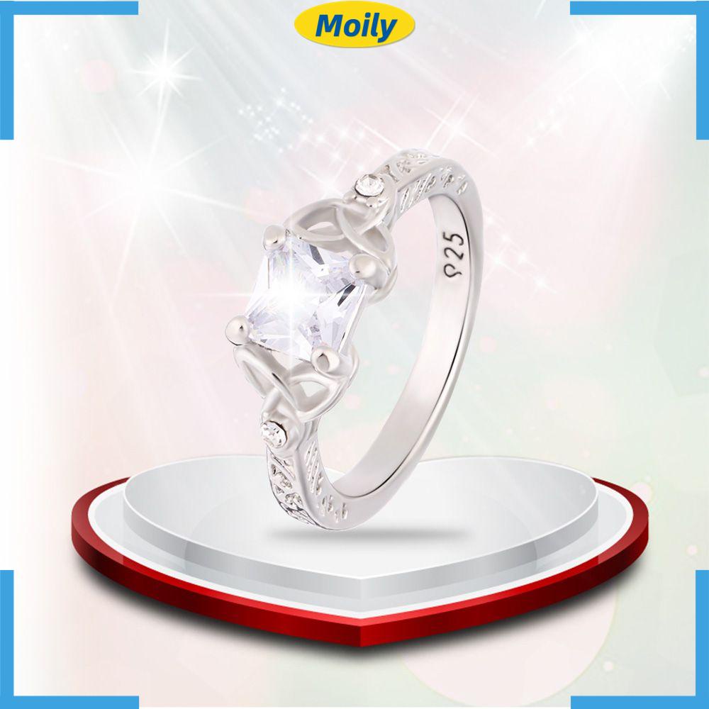 Nhẫn Cưới Mạ Bạc 925 Thiết Kế Tinh Tế Thời Trang Cho Nữ