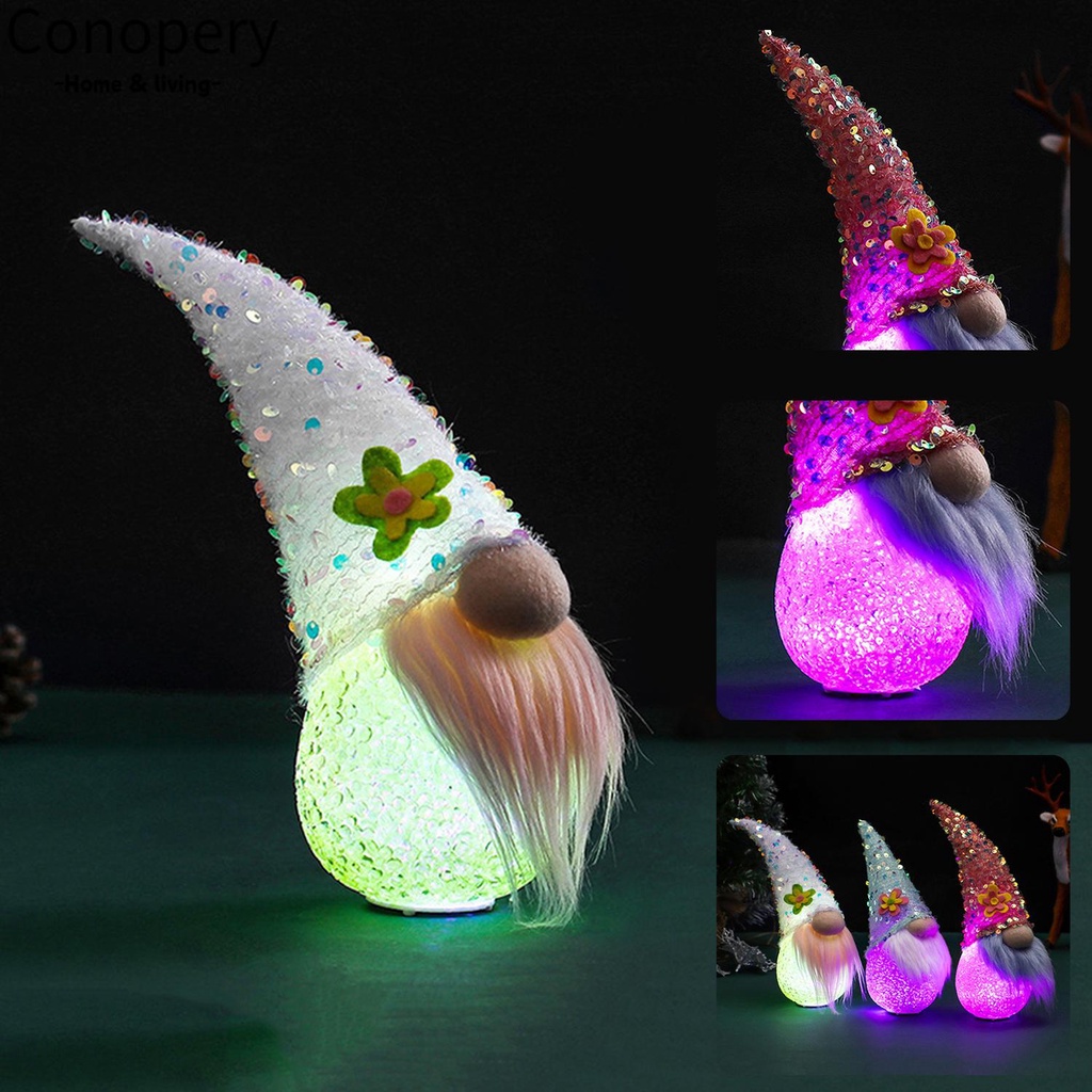 CONOPERY Búp Bê Gia Đình Vô Diện Đính Kim Sa Phát Sáng Nhiều Màu Sắc