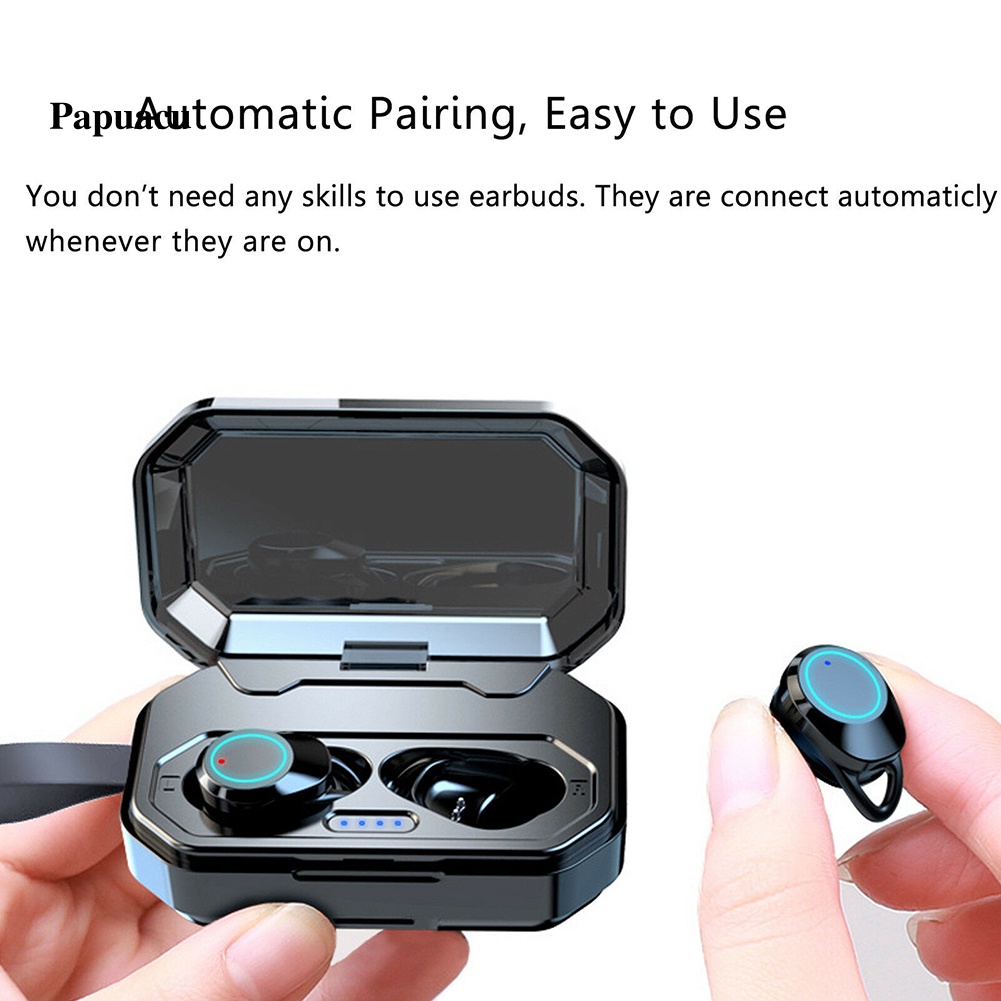 Tai Nghe Nhét Tai Papuacu Kết Nối Bluetooth 5.0 Chống Thấm Nước Có Micro Tiện Dụng