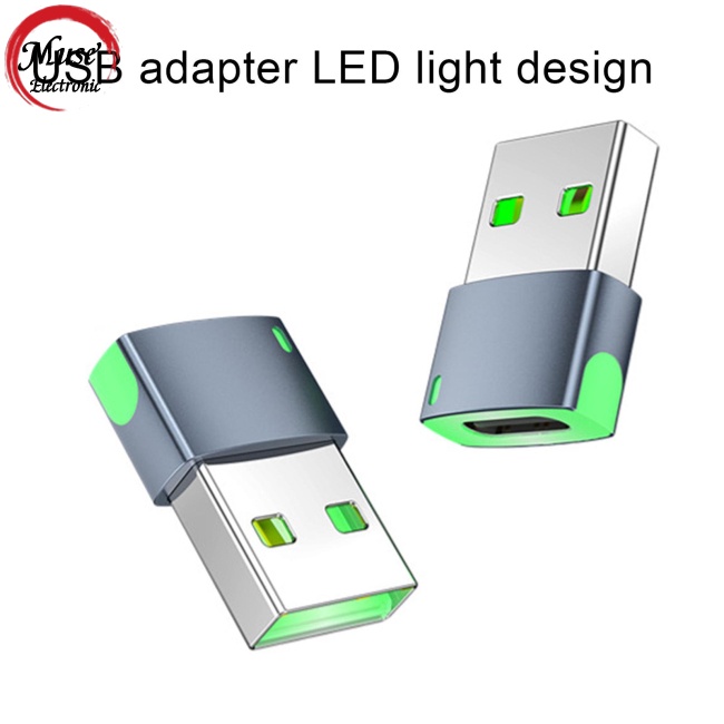 Đầu Chuyển Đổi Usb 2.0 Sang Type-C Có Đèn Led 480mbps Chất Lượng Cao