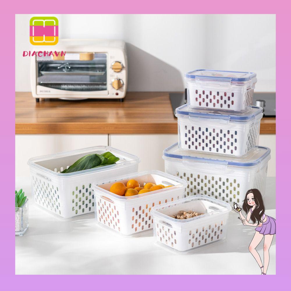 Bộ Hộp Đựng Thực Phẩm Để Tủ Lạnh Đa Năng Sức Chứa Lớn Có Nắp Đậy