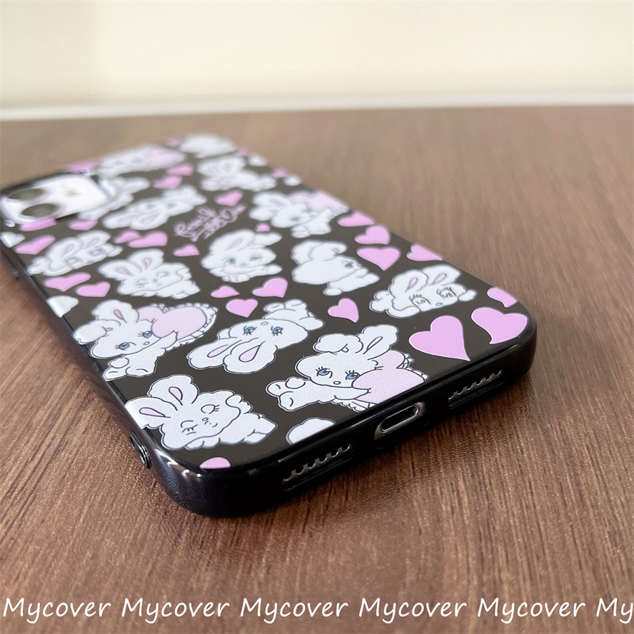 Ốp Điện Thoại Silicone Mềm In Hình Thỏ Hoạt Hình Dễ Thương Cho iPhone 11 13 12 14 Pro Max X XR Xs Max 6 7 8 Plus