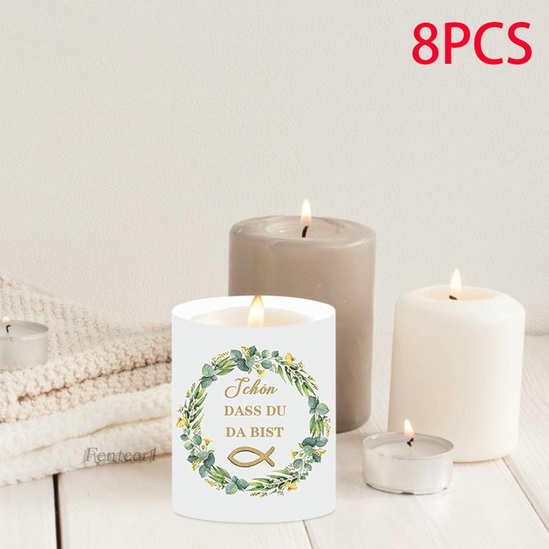 1 [Fenteer1] 8 Túi Bọc Nến / Đèn Bàn Trang Trí Nội Thất Nhà