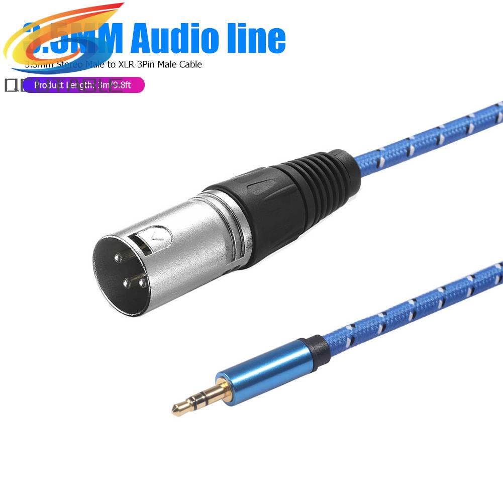 Cáp Âm Thanh Bện Dây Dài 3m / 9.8ft 3.5mm TRS Sang XLR 3Pin