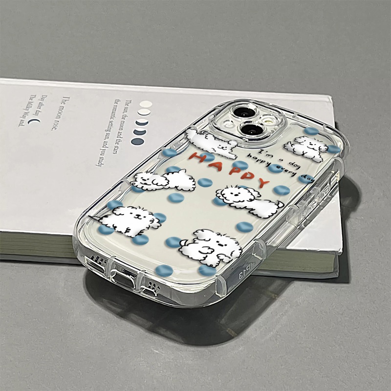 Ốp Điện Thoại TPU Dẻo Trong Suốt Họa Tiết Chú Chó Dễ Thương Cho IPhone 14 13 11 Pro Max 12 8 7 Plus XS XR X