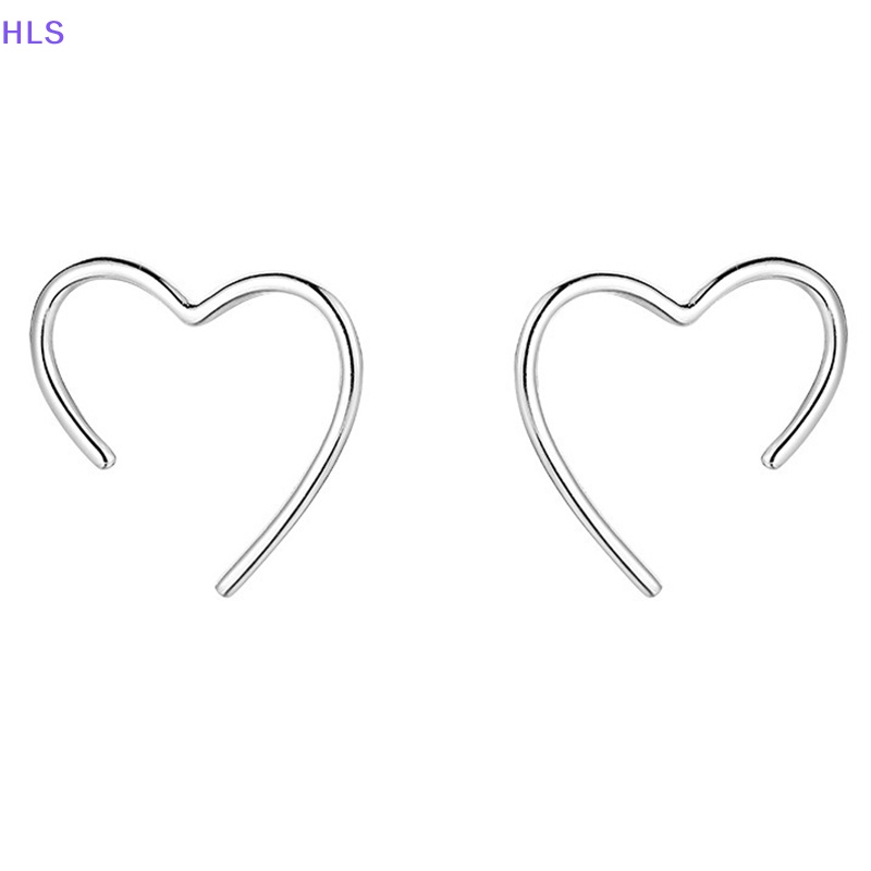 Khuyên Tai Kim Loại Hình Trái Tim Dạng Kẹp Chữ C Đơn Giản Dành Cho Nữ