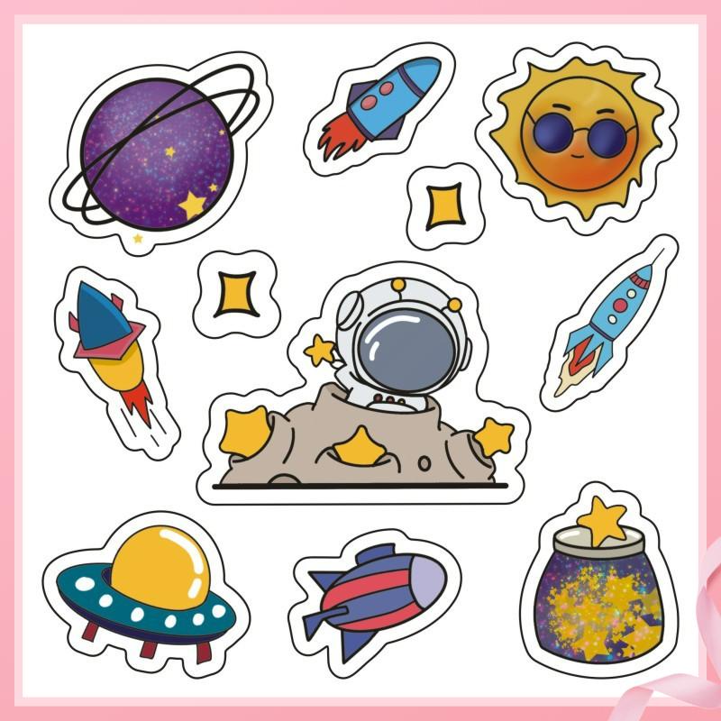 Sticker Dán Trang Trí Sổ Tay Chống Thấm Nước Hình Phi Hành Gia Hoạt Hình Dễ Thương