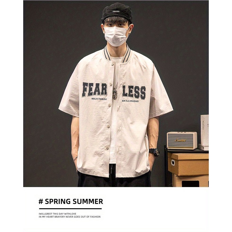 Áo Sơ Mi Tay Ngắn Phong Cách Hong Kong Thời Trang Mùa Hè Mới Cho Nam