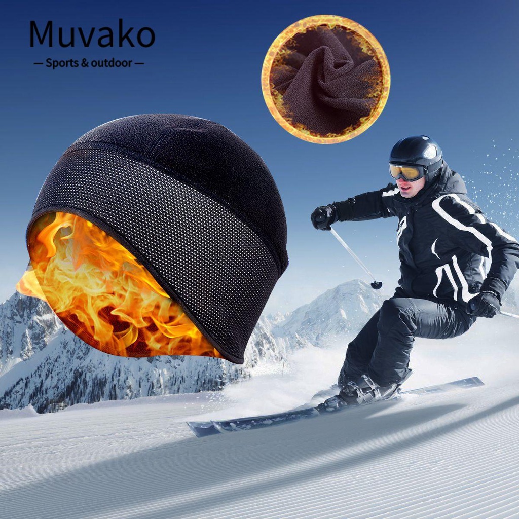 MUVAKO Mũ Trùm Đầu Bảo Vệ Tai Chống Gió Chất Liệu Lông Cừu Co Giãn Tốt