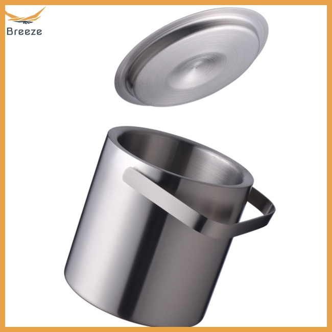 Xô Làm Đá Bằng Thép Không Gỉ Hai Lớp Cách Nhiệt 1.3l Dùng Cho Quán Bar / Nhà Ở