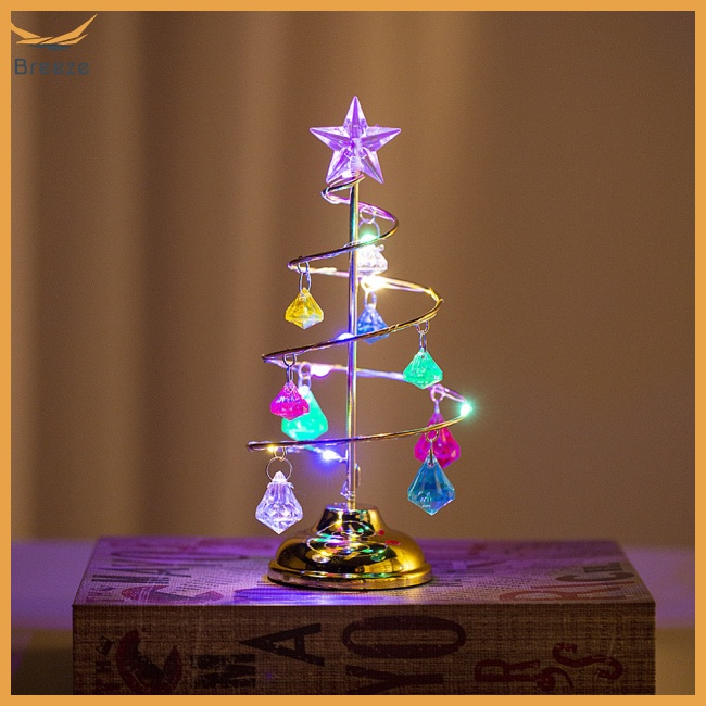 Đèn Led Pha Lê Hình Cây Thông Noel Trang Trí Bàn