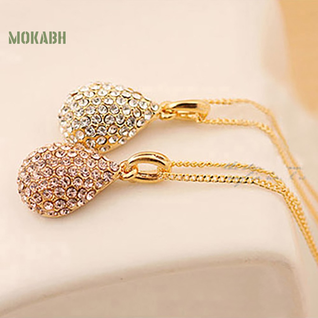[Mok Abh] Vòng cổ Đính Đá Hình Giọt Nước Có Thể Điều Chỉnh Kích Thước