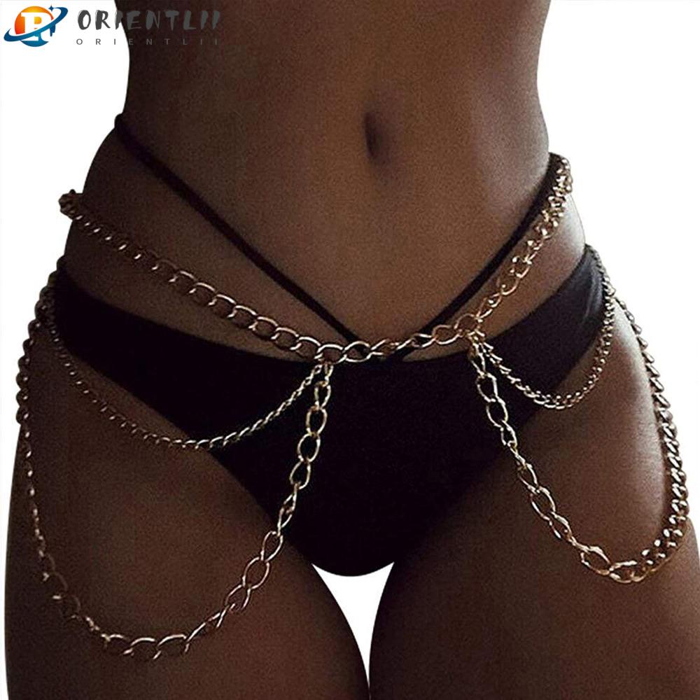 ORIENTLII Thắt Lưng Dây Xích Kim Loại Sang Trọng Cho Nữ