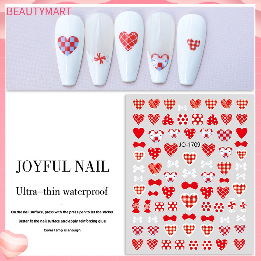 Miếng Dán Trang Trí Móng Tay Không Phai Màu Lâu Trôi Họa Tiết Dâu Tây Xinh Xắn Cho Nữ