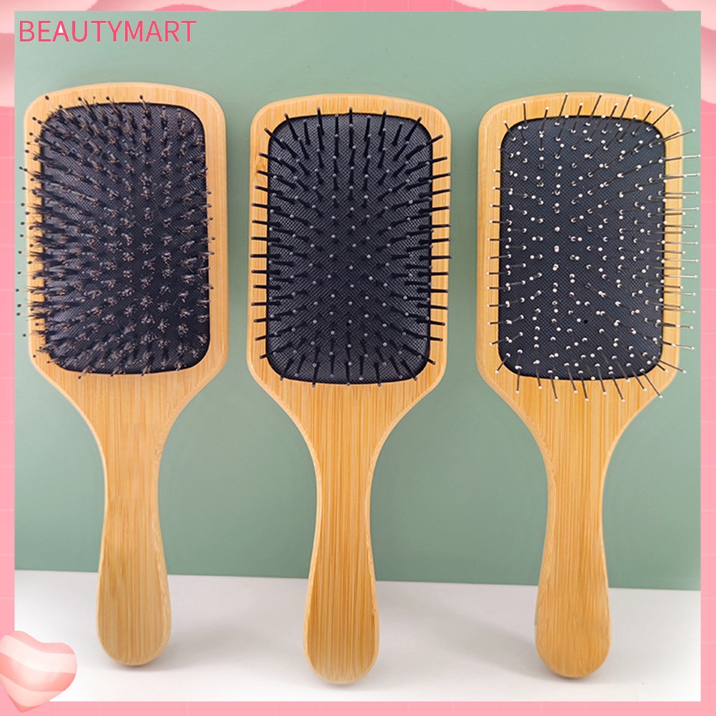 Lược Chải Tóc Bằng Tre Chống Tĩnh Điện Không Gây Đau Tiện Dụng