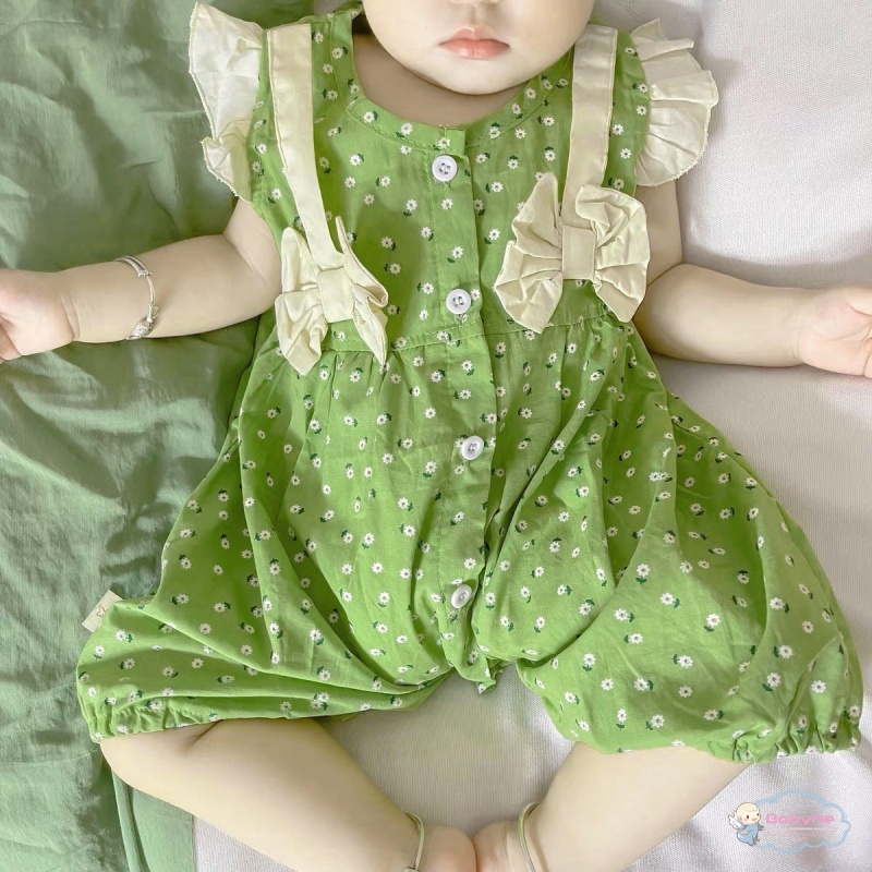 Bộ Áo Liền Quần Bằng Cotton Thoáng Khí Dành Cho Bé Gái