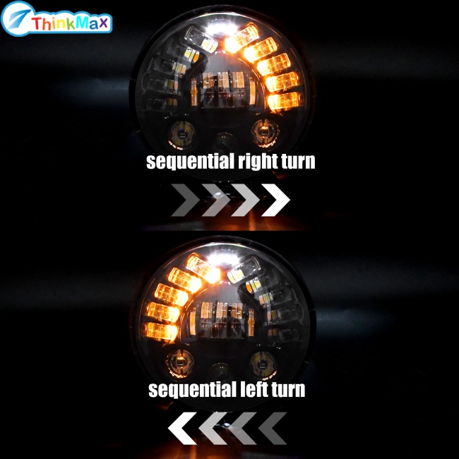 Thinkmax Đèn Pha Led DRL Halo 7-inch Matrix Bằng Nhôm Màu Gradient Cho Wrangler